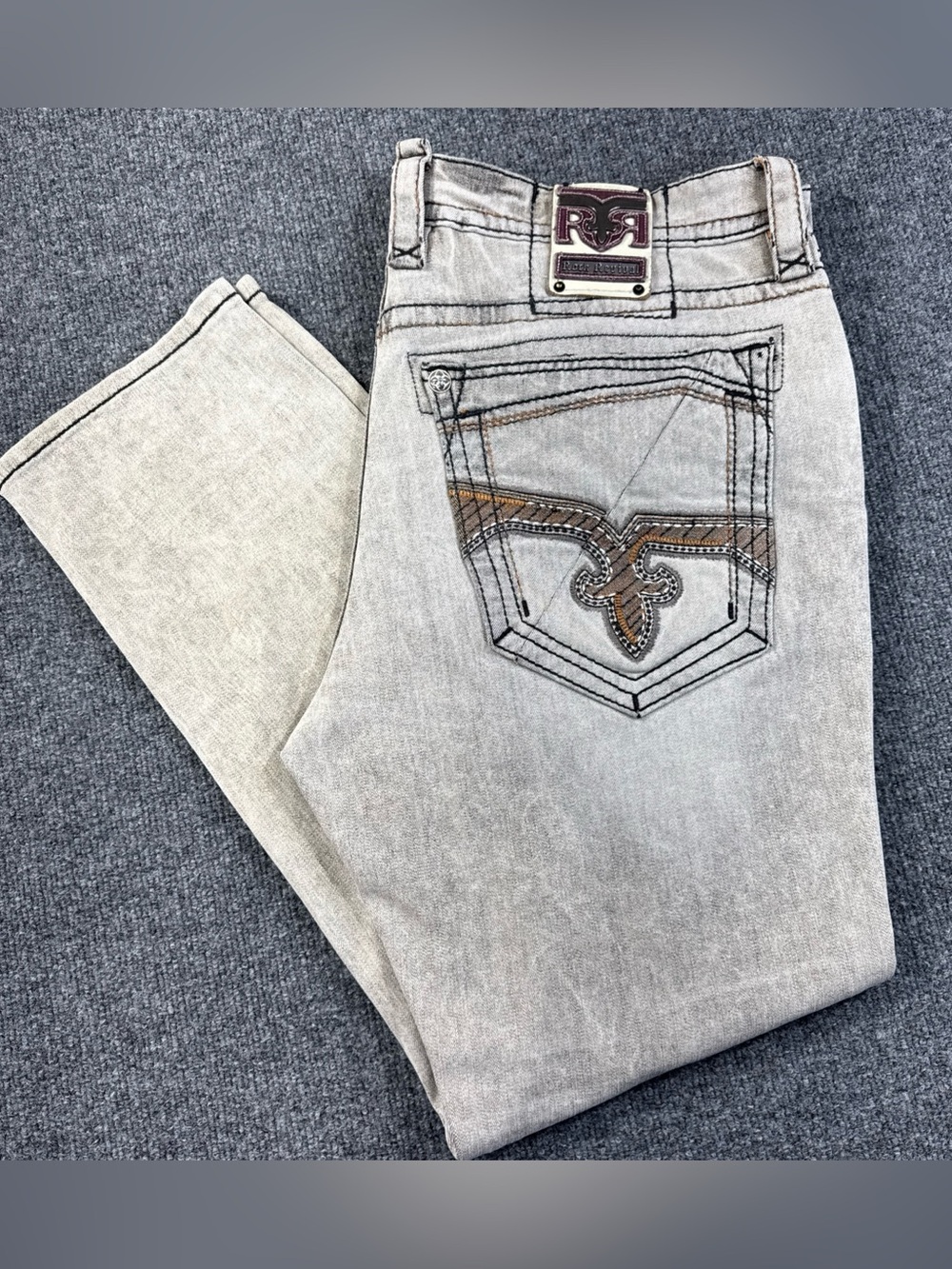 Rock Revival Tannin Taper Gray Jeans Men’s Size 40